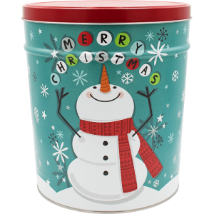 Cheery Snowman Holiday Tin - 6.5 Gallon