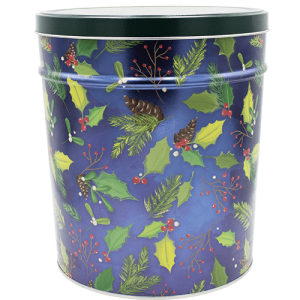 Holly & Pine Holiday Tin - 6.5 Gallon