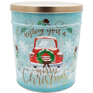 Vintage Christmas Holiday Tin - 6.5 Gallon